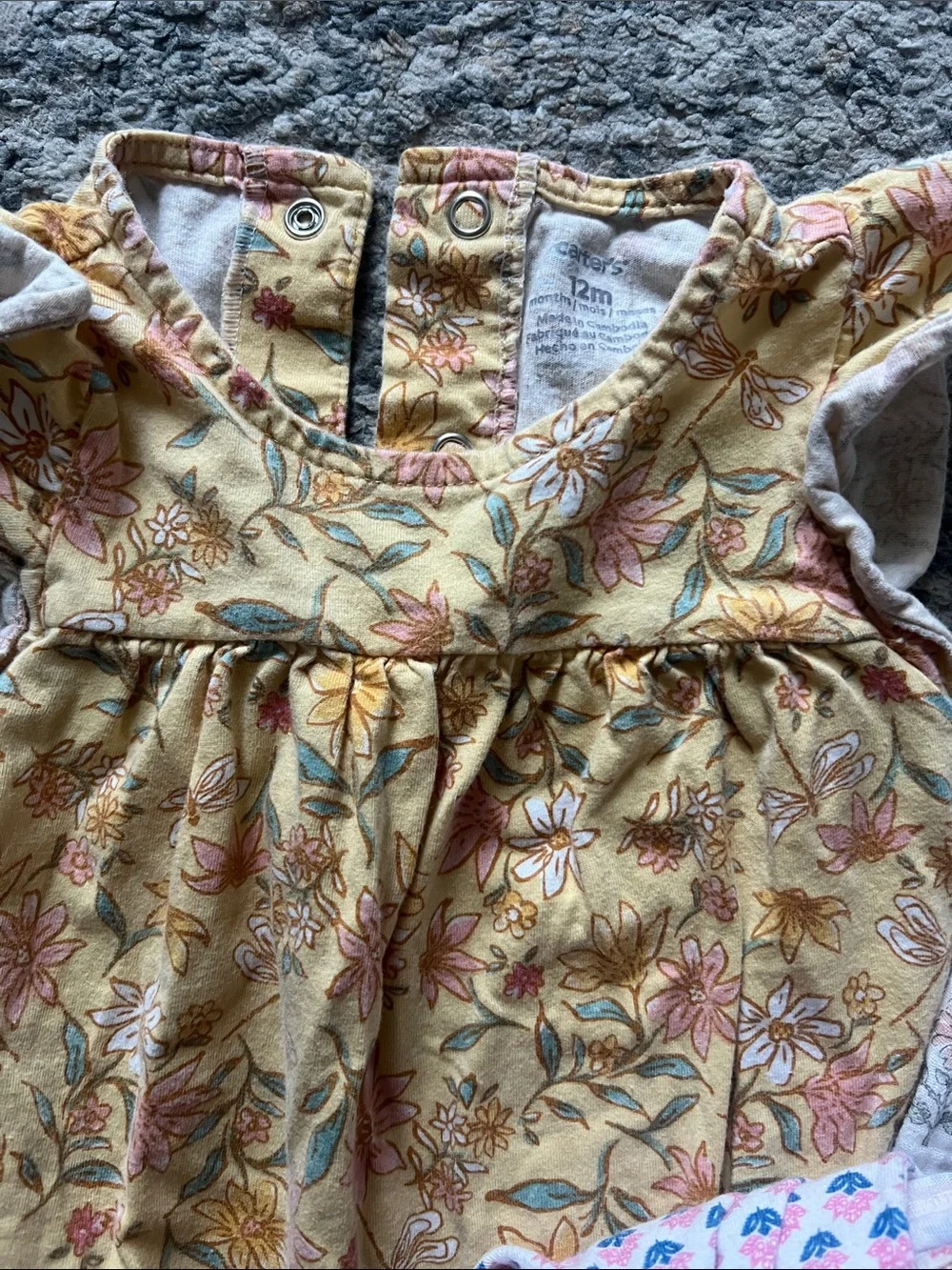 Carter's & little planet sleeveless Floral Print Rompers -Yellow, Pink, Cream